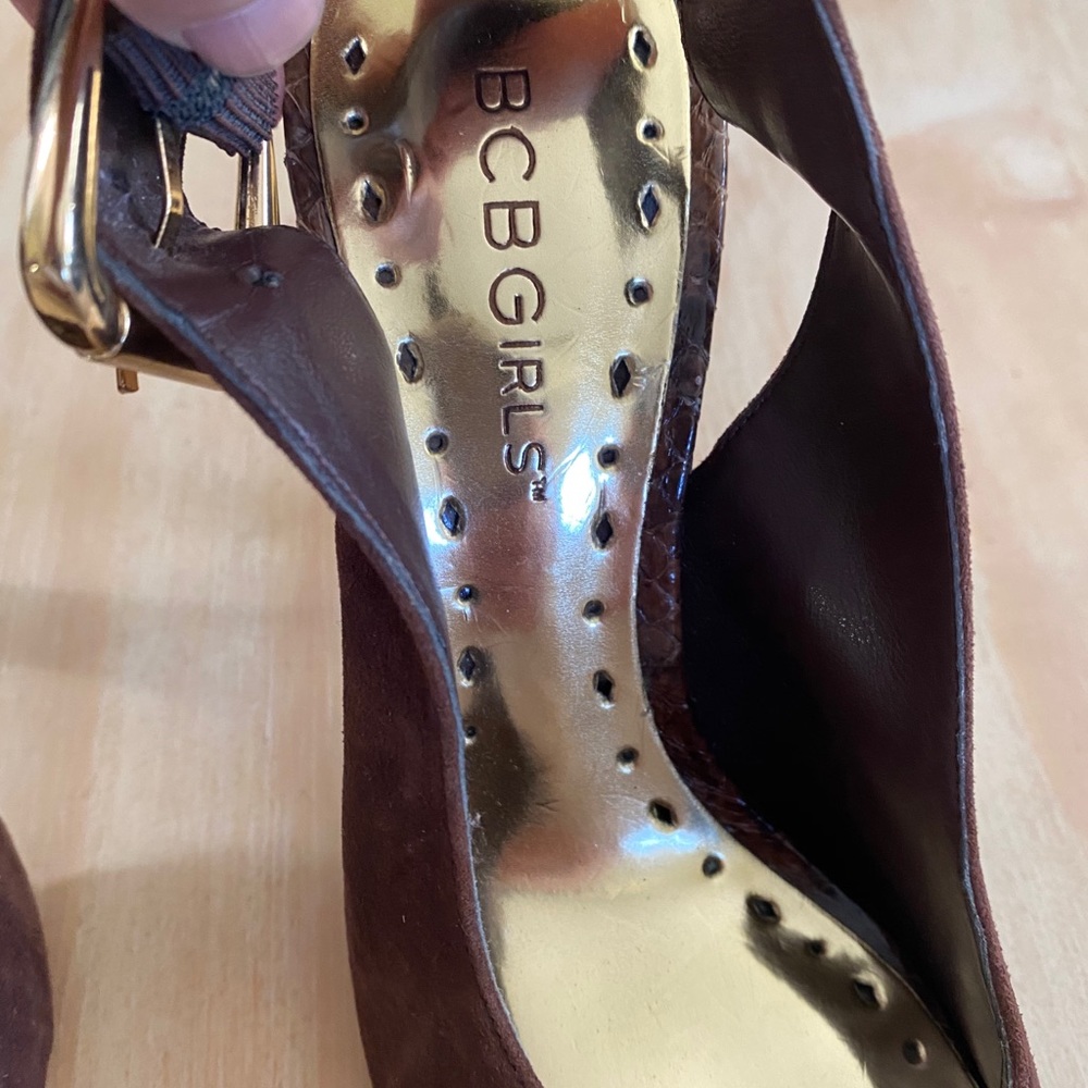 BCBG Brown Suede Heels - Picture 3 of 4